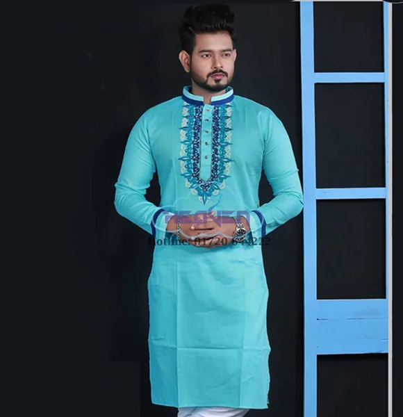 Semi Cotton Punjabi with Embroidery