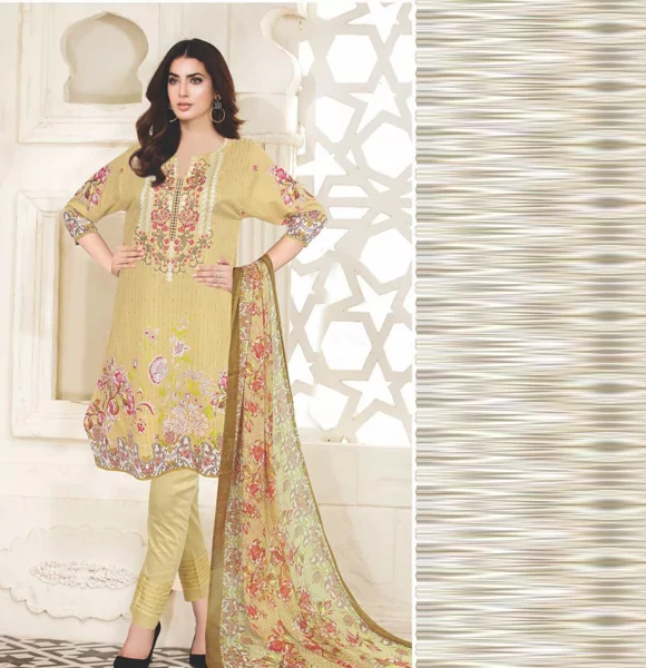 Print Embroidered Lawn Shirt with Print Dupatta-JH458B