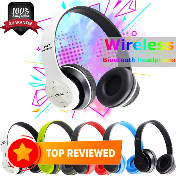 P47 Wireless Headphone HiFi Stereo Foldable Bluetooth Headset with Microphone