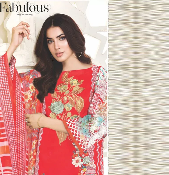Print Embroidered Lawn Shirt with Print Dupatta-JH457A